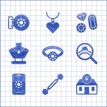 Set Diamond engagement ring, Piercing, Jewelry store, online shopping, Necklace イラスト素材