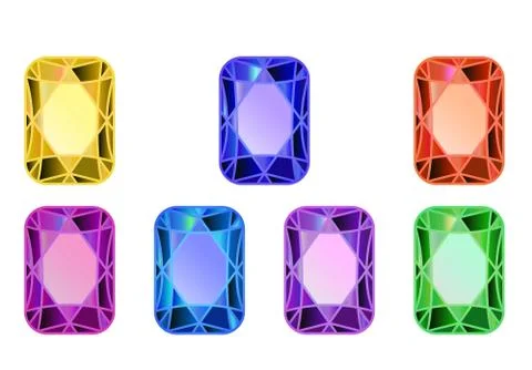 Set DIAMOND, precious stone. Illustrazione stock