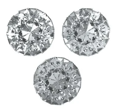 Set of diamonds with clipping path Stock Illustration