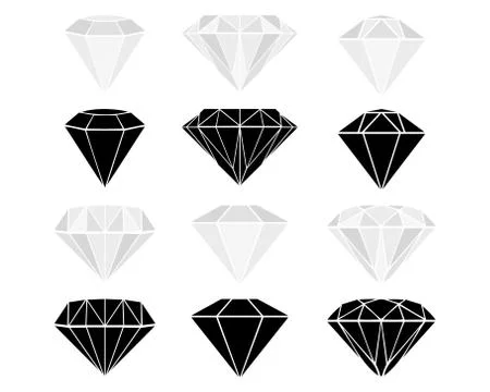 A set of diamonds Stock Illustration
