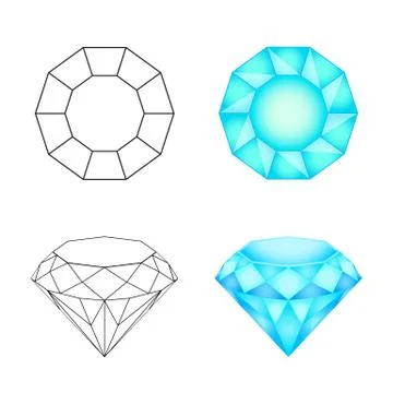 Set diamonds on a white background . Eps 10 Vector illustration Stock Illustration