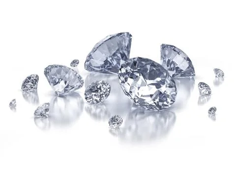 Set of diamonds on white background Stock Illustration