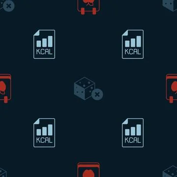 Set Diet plan, No sugar free and  on seamless pattern. Vector Stock Illustration