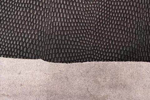 Set of diferent leather samples texture background. Stock Photos