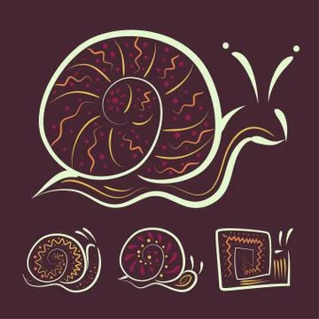 A set of different Abstract snails for your design or company logo. Vector Stock Illustration