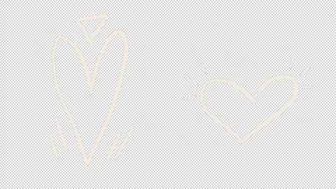 Set of different animated hand drawn hearts. Stock Footage 268879554