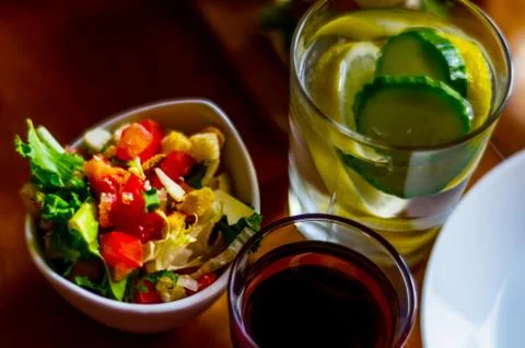 Set with different appetizers in small portions, healthy and delicious snacks Stock Photos
