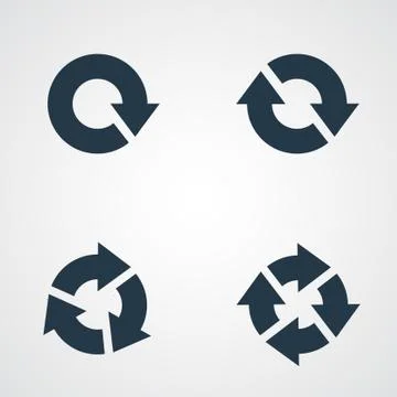 Set of Different arrow circles isolated on the white Stock Illustration