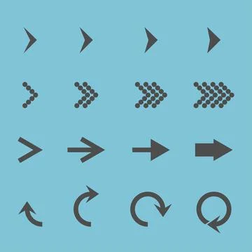 Set with different arrows icon, vector illustration Stock Illustration