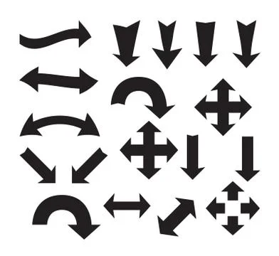 Set of the different arrows Stock Illustration