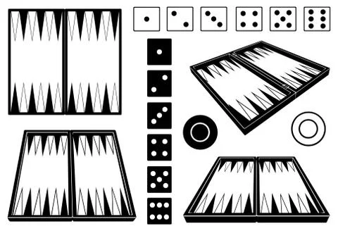 Set of different backgammon boards イラスト素材