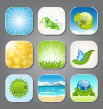 Set different backgrounds for the app icons Stock Illustration
