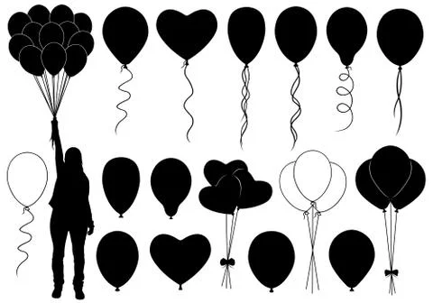 Set of different balloons Ilustración de archivo