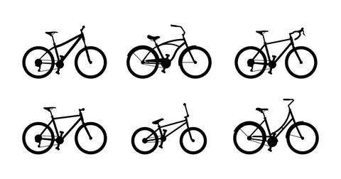 Set of different bicycles Stock Illustration