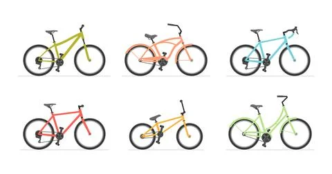Set of different bicycles Stock Illustration