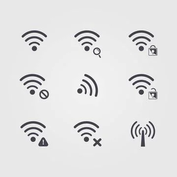 Set of different black vector wifi and wireless icons Set of different bla... Stockfoto's