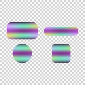 Set of different blurred gradient button shape concept Illustrazione stock