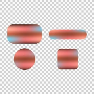 Set of different blurred gradient button shape design 스톡 일러스트