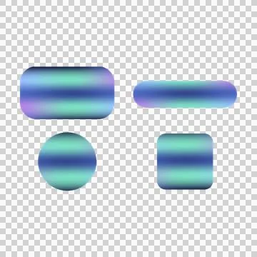 Set of different blurred gradient button shape isolated Illustrazione stock