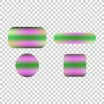 Set of different blurred gradient button shape vector Stock Illustration