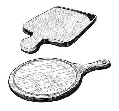 Set of different boards for cutting. Vector illustration Stock Illustration