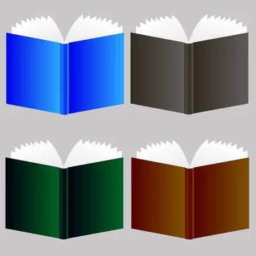 Set of Different Book Icons Set of Different Book Icons Isolated on Grey B... Stock Photos