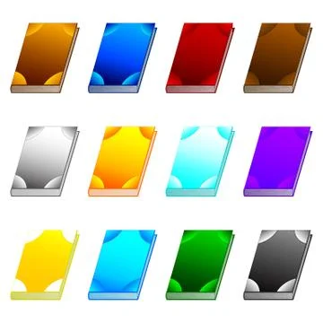 Set of different books isolated on white background. Vector illustration. Stock Illustration