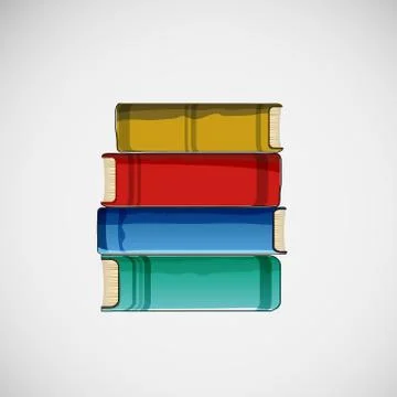 Set of different books stacked. Vector design Stock Illustration