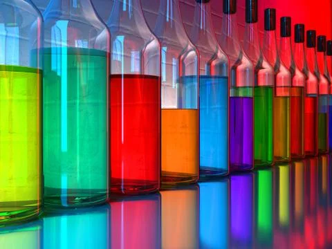 Set of the different bottles at the bar Stock Illustration