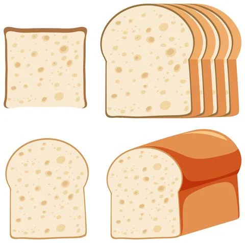 Set of different breads Stockillustratie