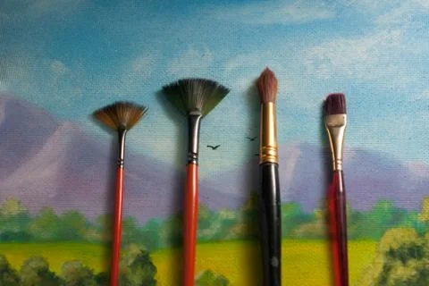 Set of different brushes Stock Photos