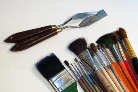 Set of different brushes Stock Photos