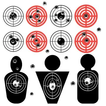 Set of Different Bullet Holes Stock Illustration