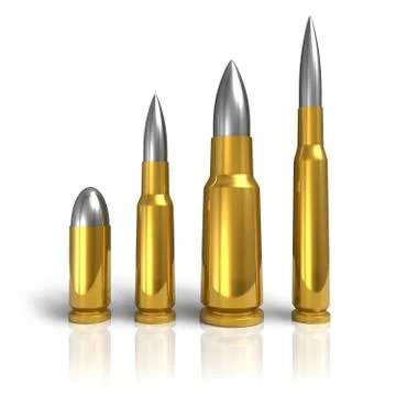 Set of different bullets Stock Illustration
