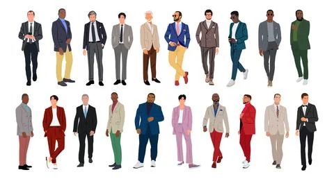 Set of different Business men vector illustrations Stock Illustration