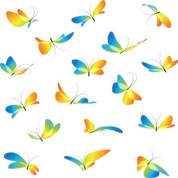 Set different butterflies Stock Illustration