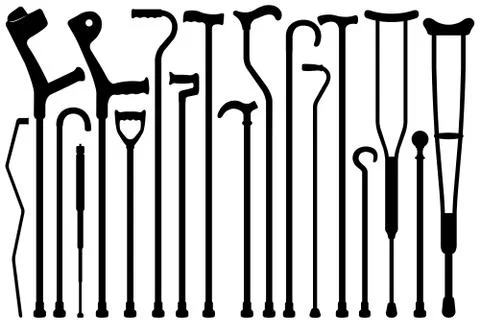 Set Of Different Canes Illustration