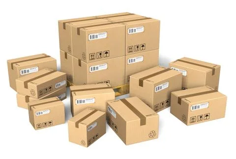 Set of different cardboard boxes Stock-Illustration