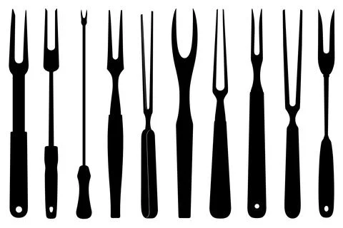 Set of different carving forks Illustration