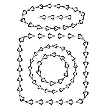 Set of Different Chain Frames Isolated on White Background Stockillustratie