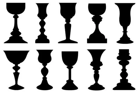 Set of different chalices Illustration