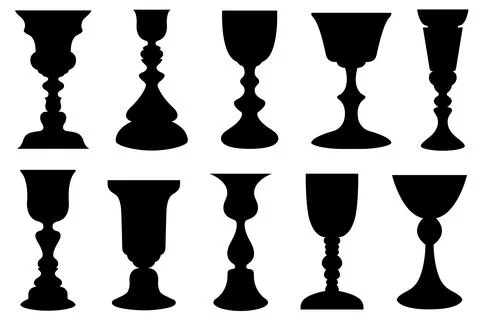 Set of different chalices Illustration