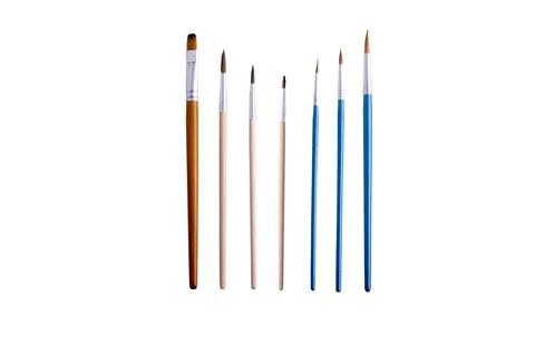 Set of different clean paint brushes isolated on white background Stock Photos