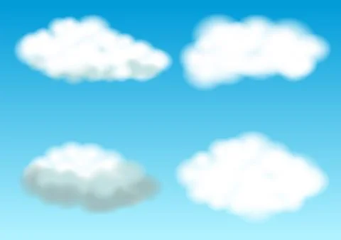 Set of different clouds Stock Illustration