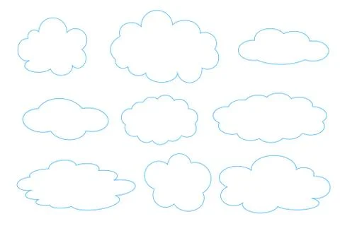 Set of different clouds Stock Illustration