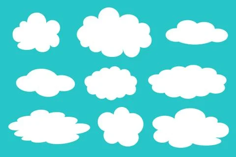 Set of different clouds illustration Stock Illustration