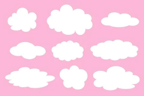 Set of different clouds illustration Stock Illustration