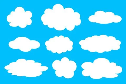 Set of different clouds illustration Stock Illustration