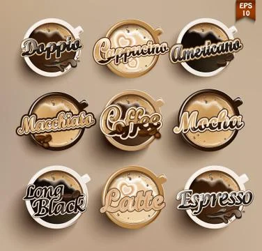 Set of different coffee Stock Illustration
