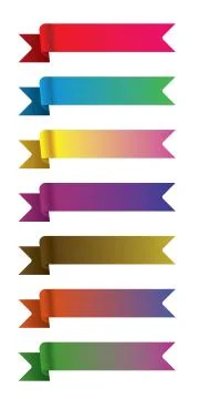 Set Of Different Color Flat Ribbons Stock Illustration